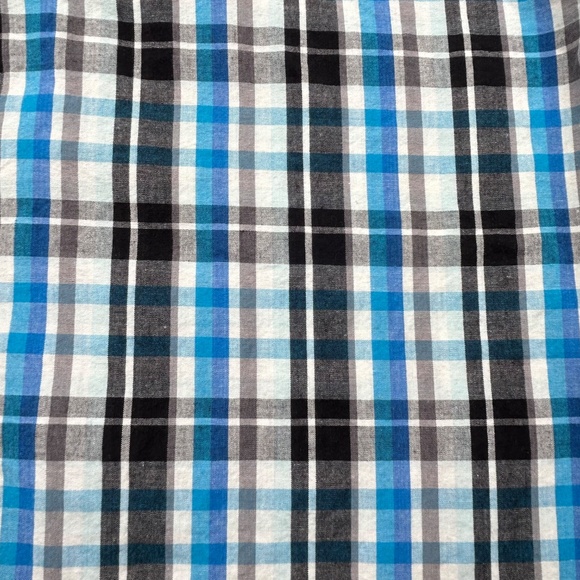 Burnside Men Medium Long Sleeve Button Down Plaid Flannel Shirt - Picture 14 of 14